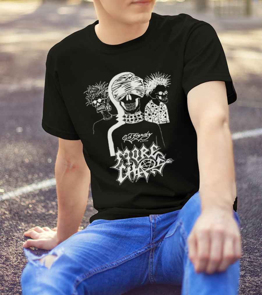 Ken Carson Ed Hardy More Chaos Friends Skulls Retro Punk Style T-Shirt