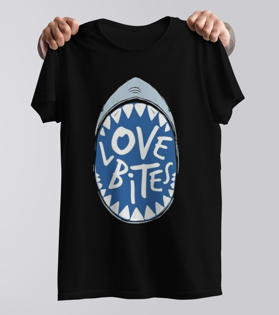 Love Bites Shark Mouth Teeth Graphic T-Shirt