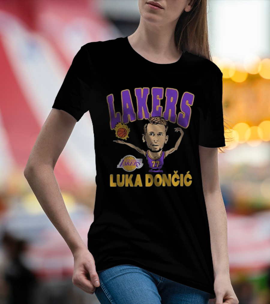 Luka Dončić Los Angeles Lakers Basketball Caricature 77 T-Shirt
