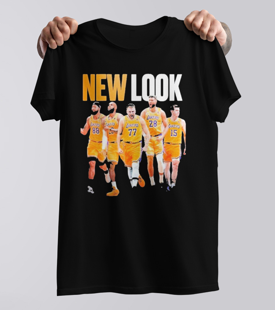 New Look Lakers Starting Five Luka Doncic 77 Los Angeles T-Shirt