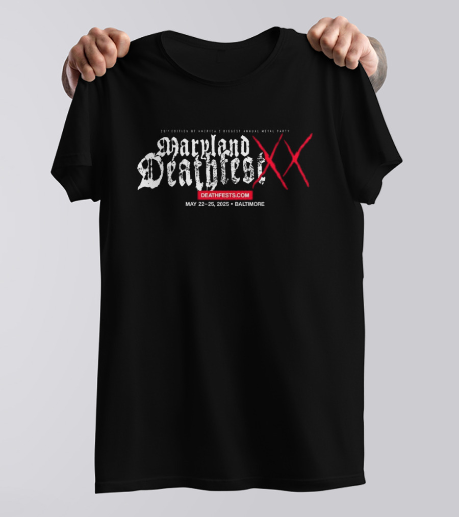 Maryland Deathfest XX May 22-25 2025 Baltimore Deathfests.com T-Shirt
