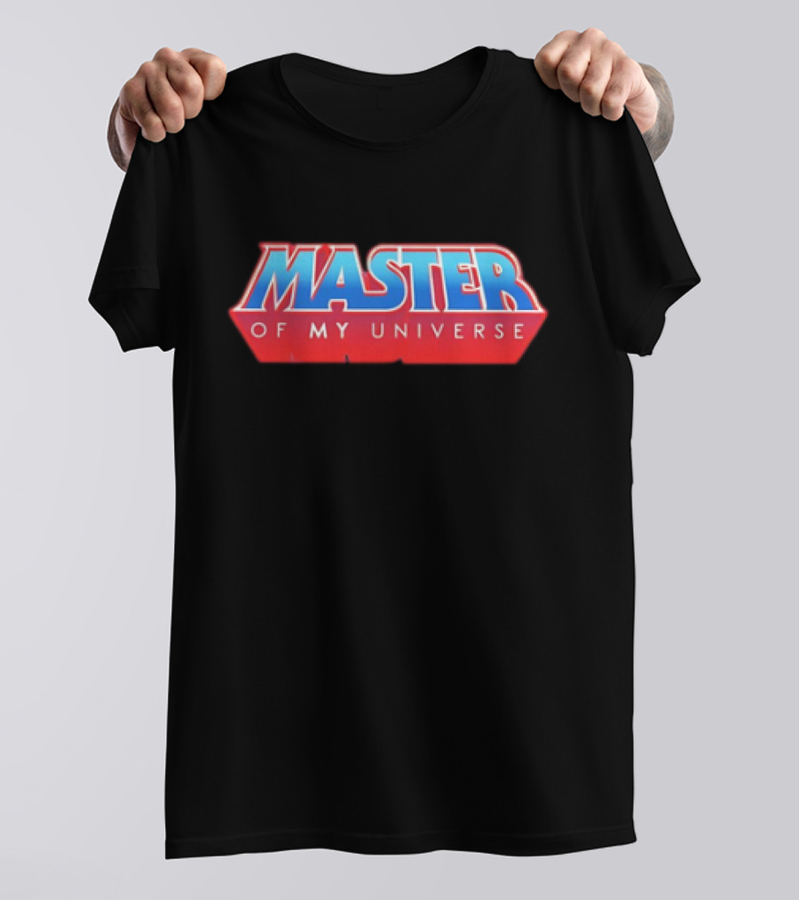 Master Of My Universe Retro Red And Blue Text T-Shirt