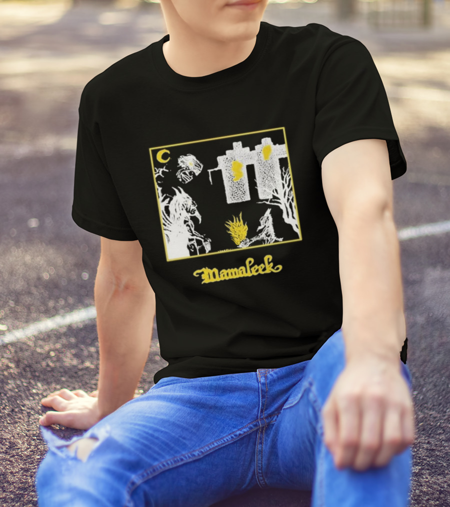 Mamaleek Netherworld Moonlit Cityscape And Surreal Figures T-Shirt