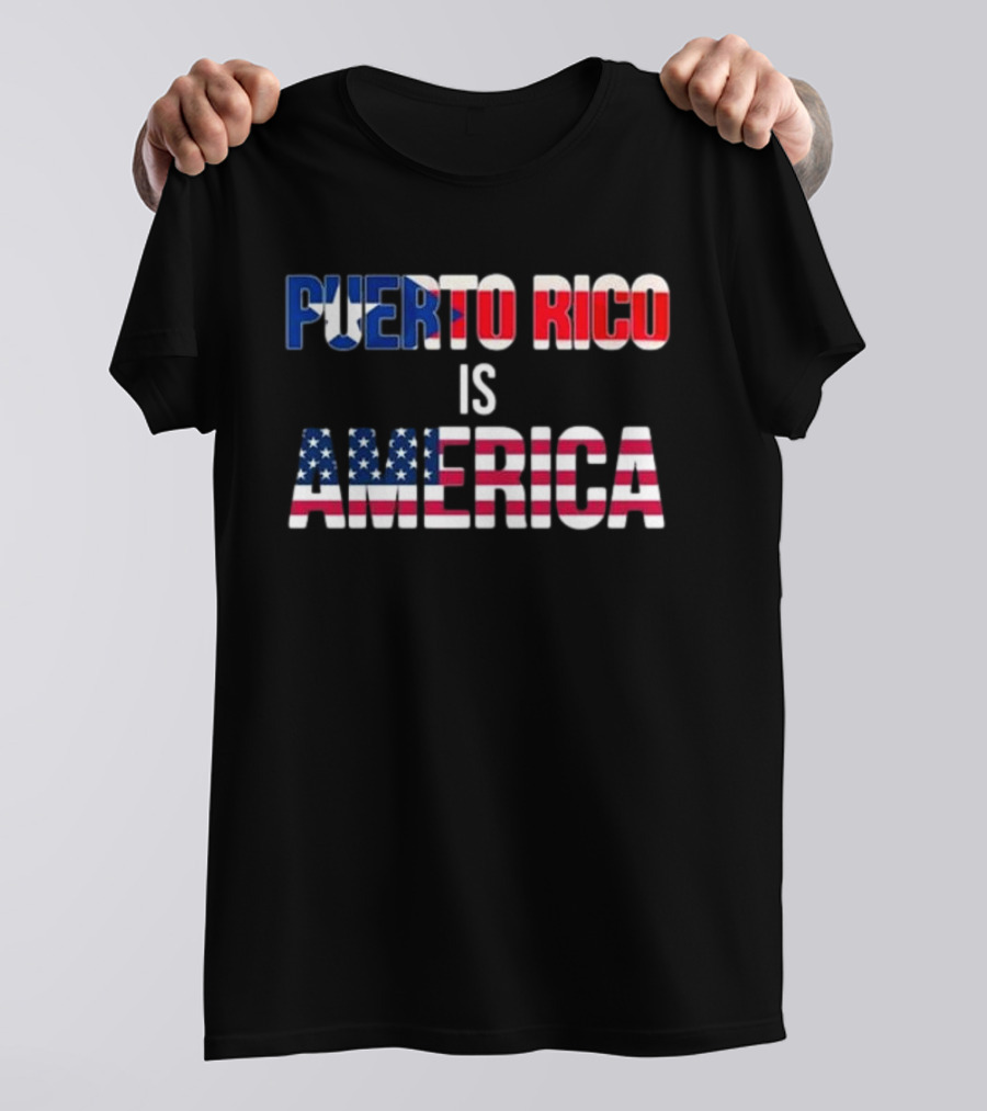 Puerto Rico Is America Flag Colors USA Stars And Stripes T-Shirt