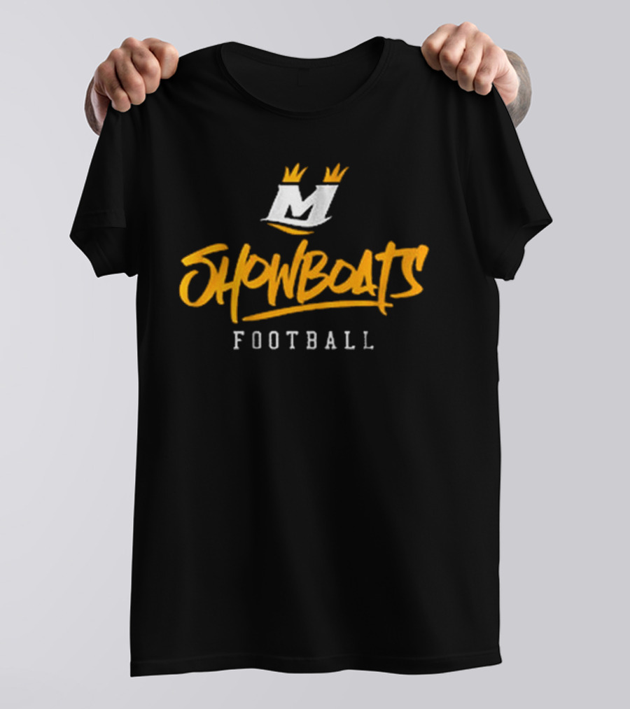 Showboats Football Memphis M Crown Stylized Text T-Shirt