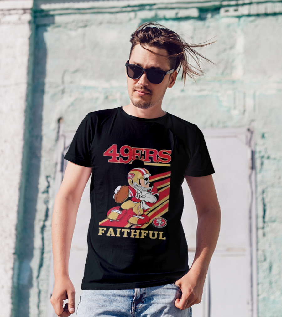 49ers Faithful Mickey Mouse Football Player T-Shirt