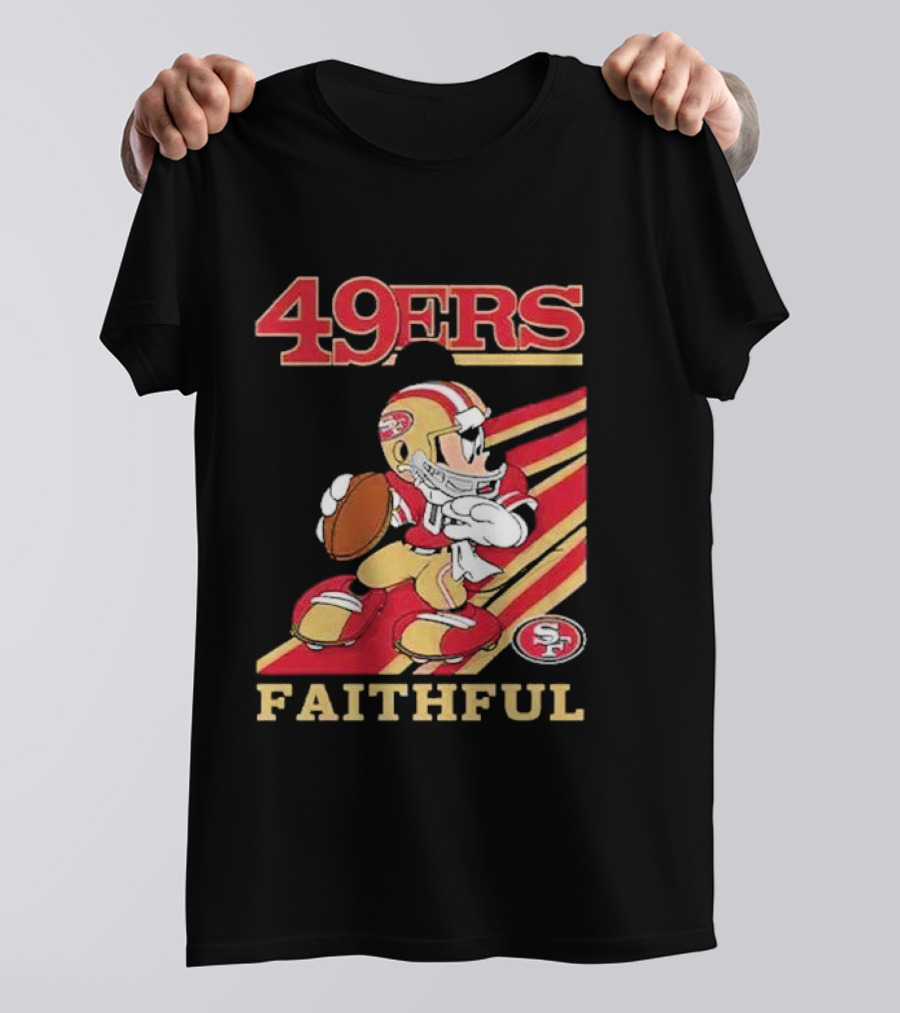 49ers Faithful Mickey Mouse Football Player T-Shirt
