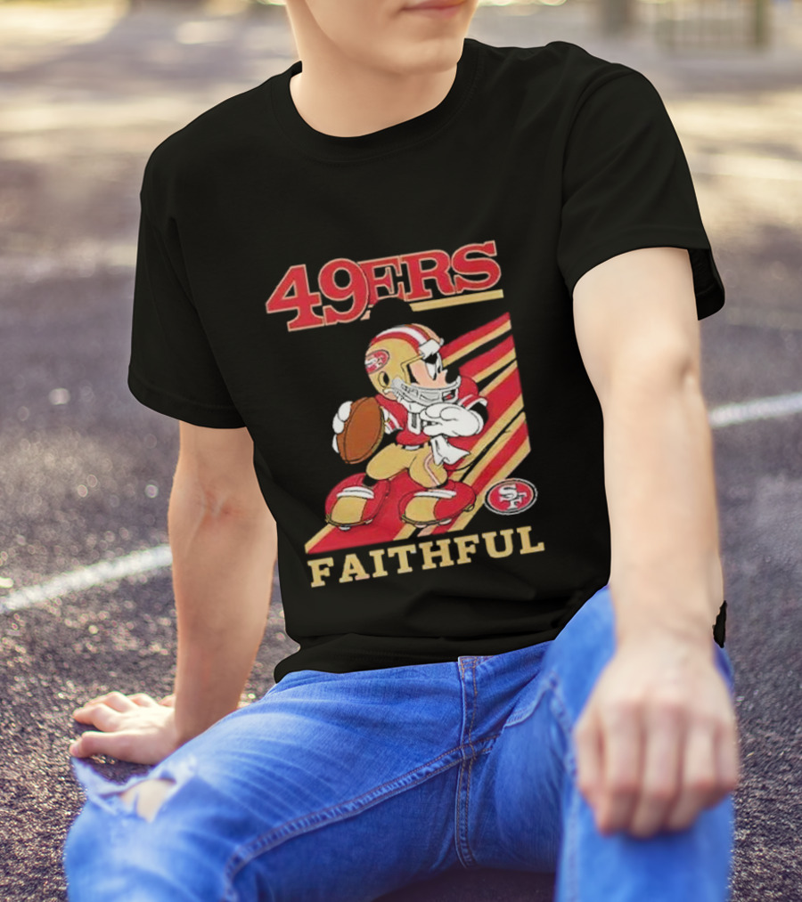 49ers Faithful Mickey Mouse Football Player T-Shirt
