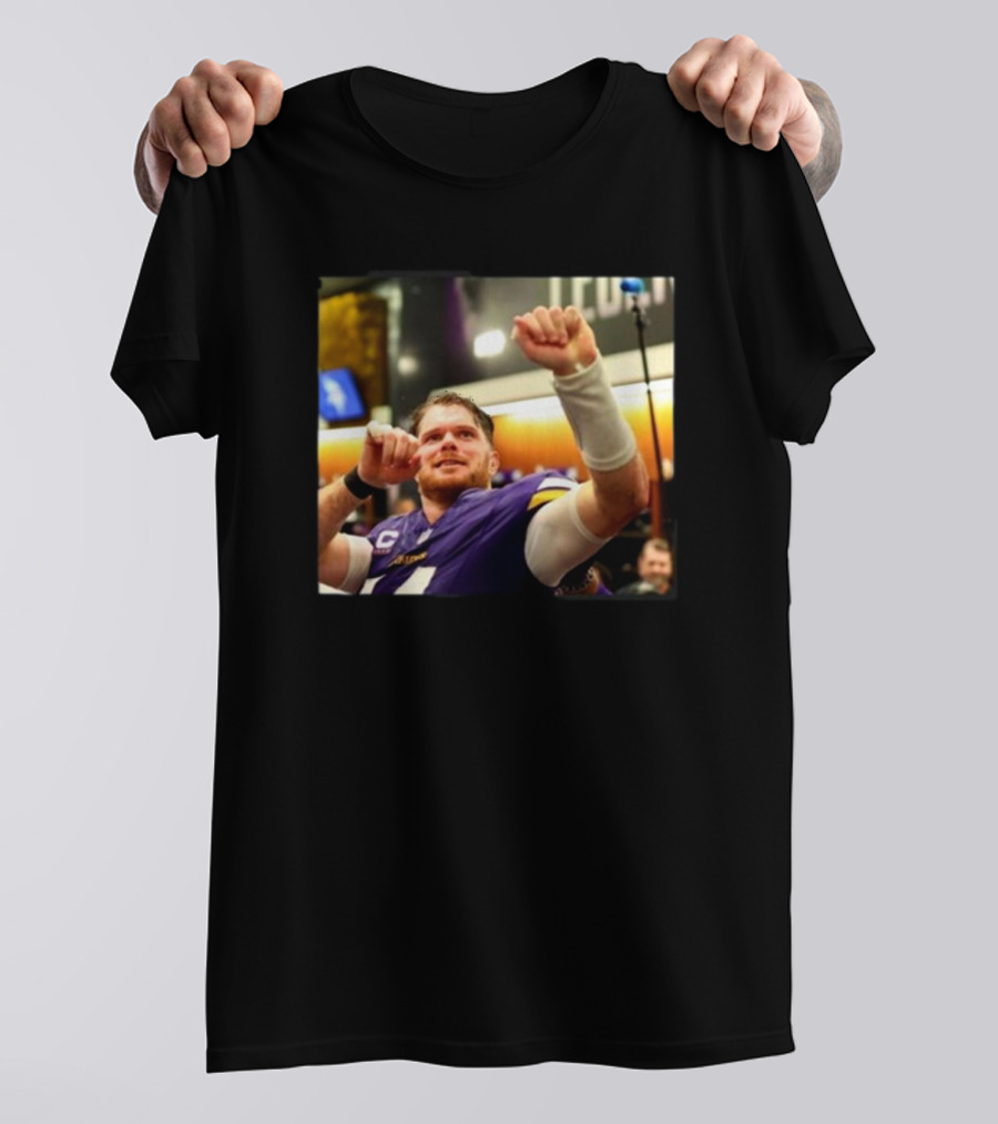 Minnesota Vikings Locker Room Celebration NFL Sam Darnold Insight T-Shirt
