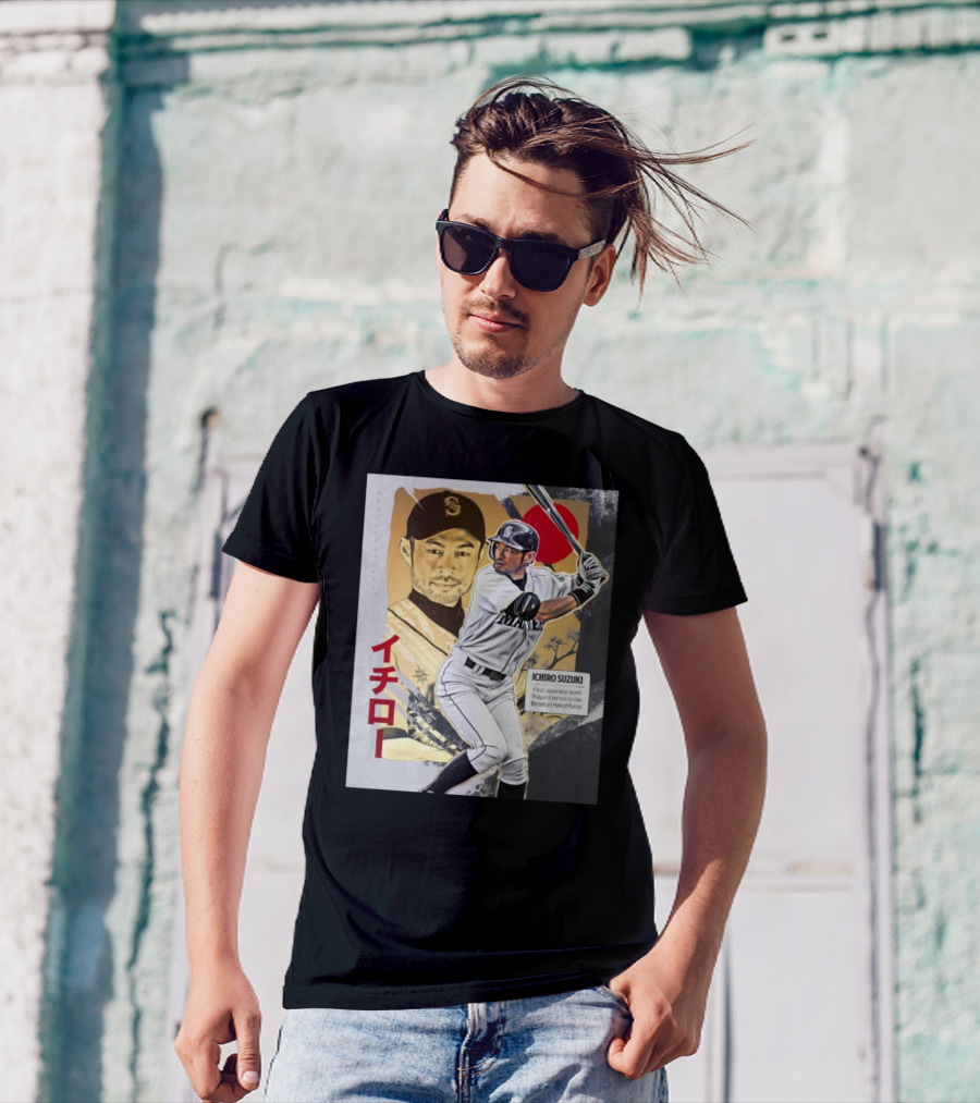 Ichiro Suzuki Seattle Mariners First Japanese-Born Player Elected To Baseball Hall Of Fame Red Sun T-Shirt