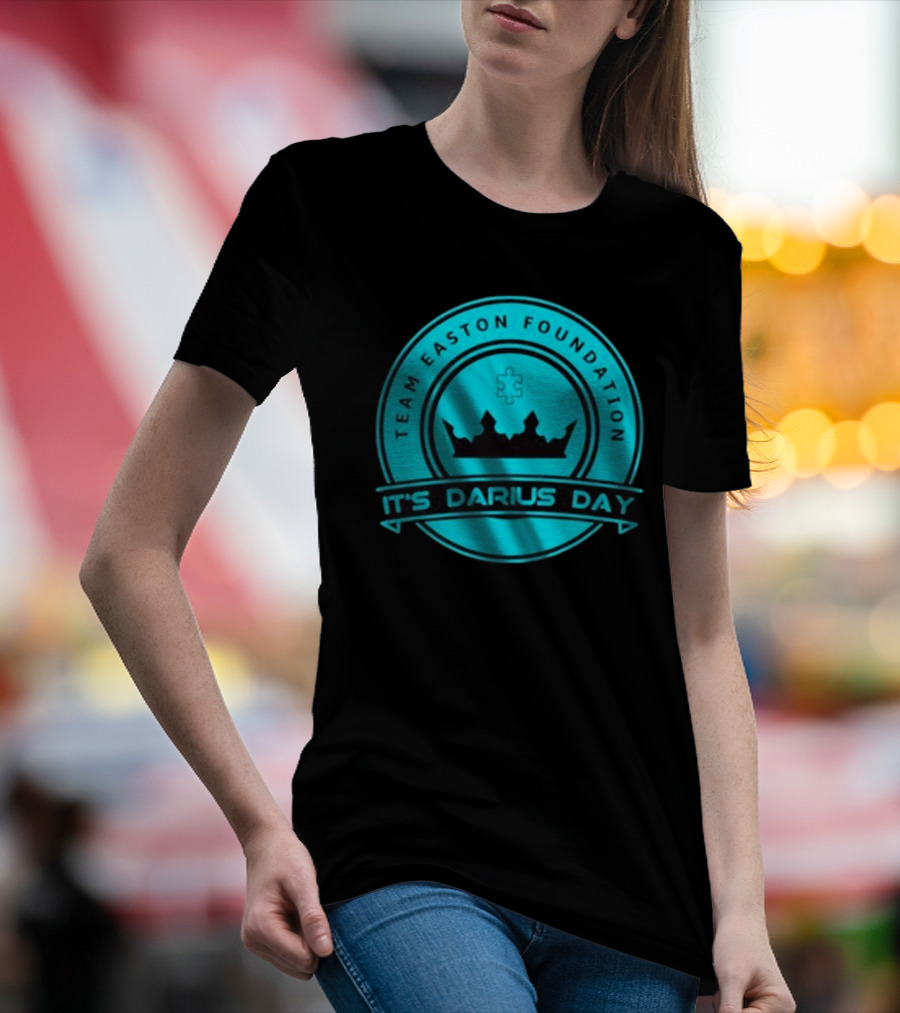 Team Easton Foundation It's Darius Day Autism Puzzle Crown T-Shirt