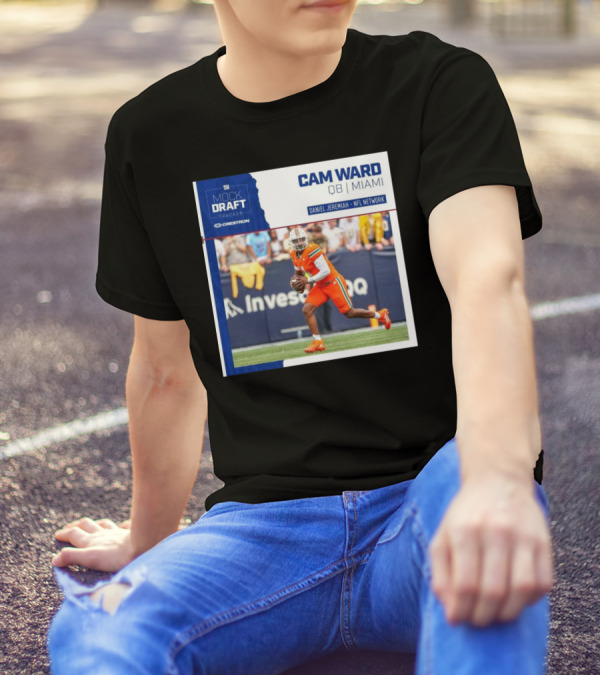 New York Giants Mock Draft Tracker Cam Ward QB Miami Daniel Jeremiah NFL Network T-Shirt