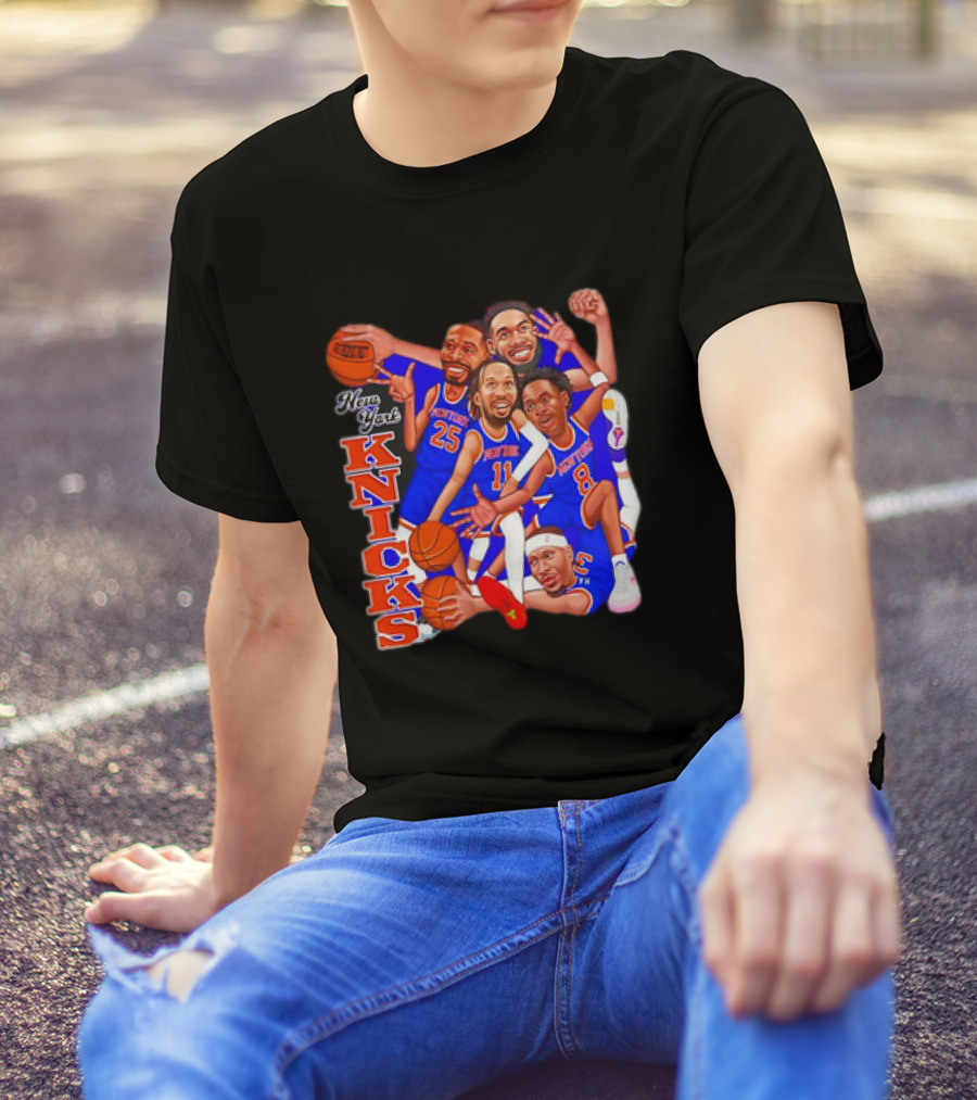 New York Knicks Basketball Caricatures Team Group Fan Favorite T-Shirt