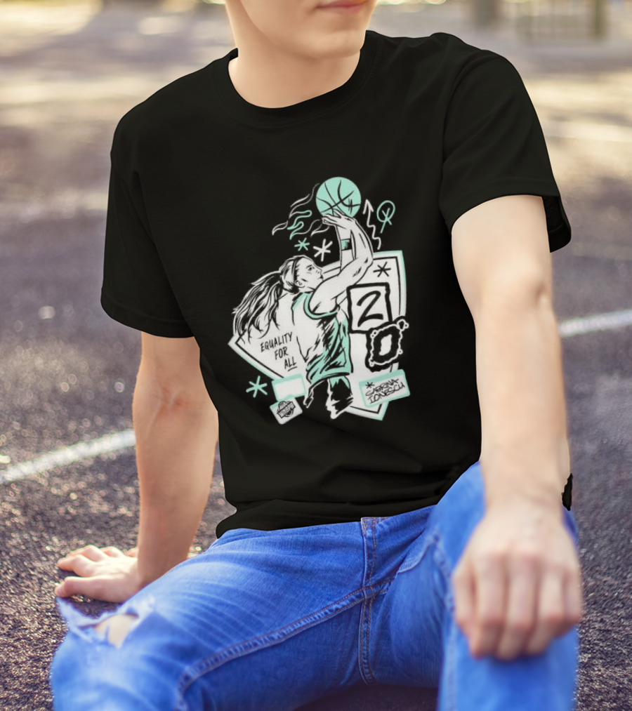 New York Liberty Sabrina Ionescu Equality For All Liberty Statue Basketball T-Shirt