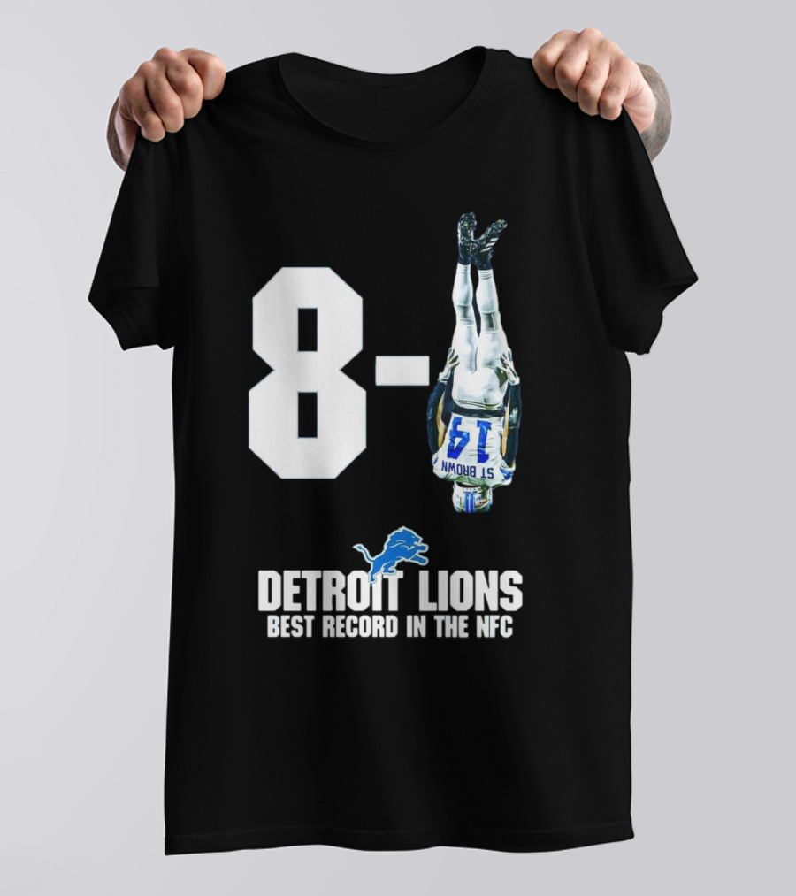 Detroit Lions 8-1 Amon-Ra St. Brown Headstand Celebration Best Record In NFC T-Shirt
