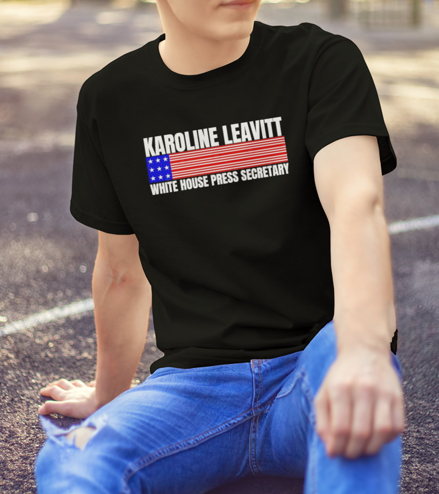 Karoline Leavitt White House Press Secretary American Flag Design T-Shirt