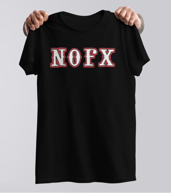 NOFX Idiot Son Of An Asshole Retro Band Style Red Outline T-Shirt