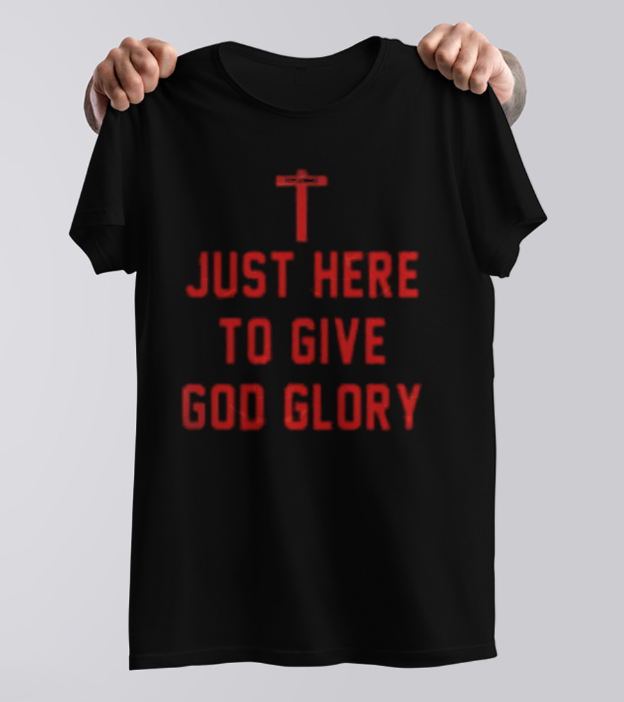 Ohio State Buckeyes Jesus Won Just Here To Give God Glory Cross T-Shirt
