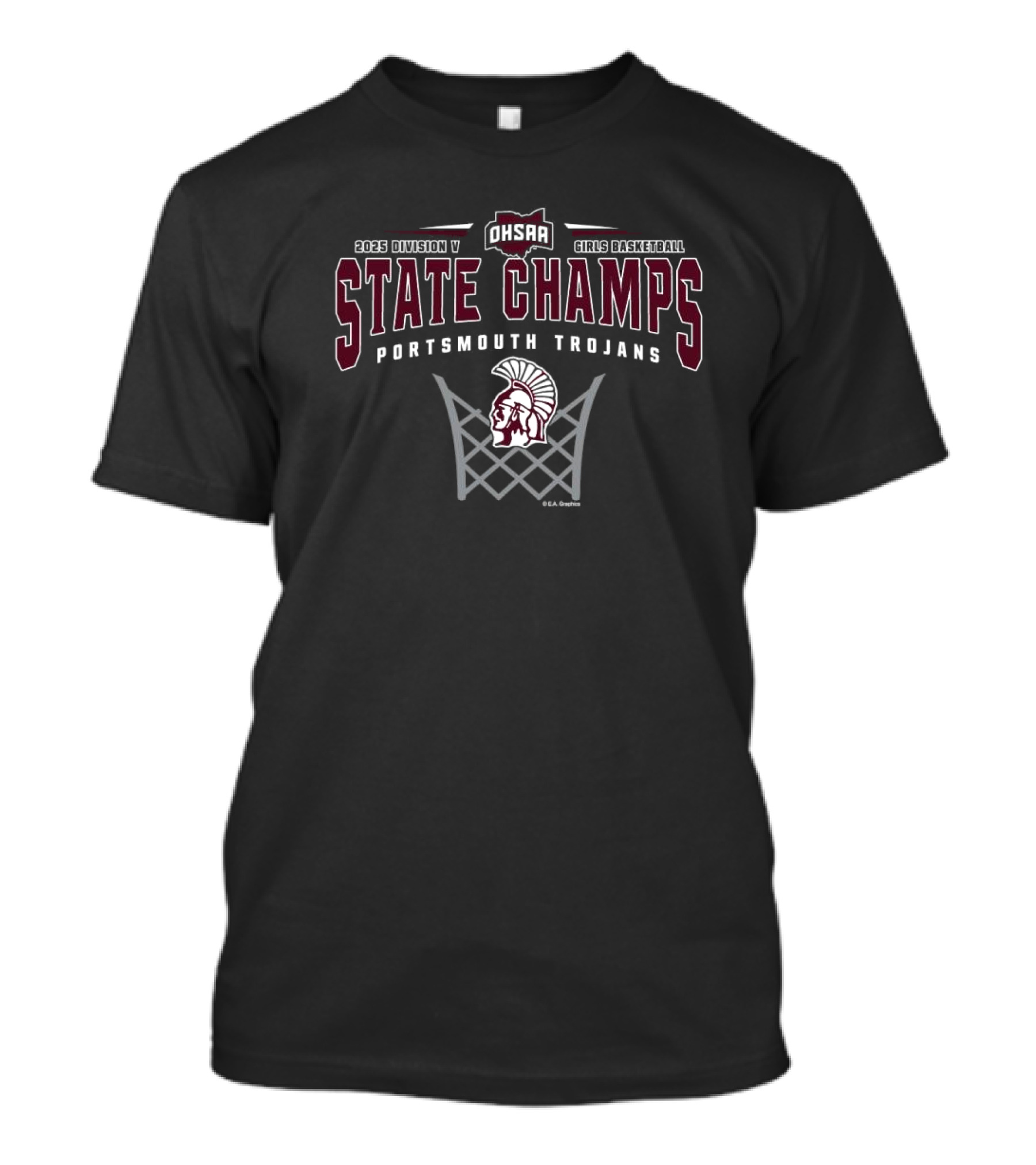 2025 OHSAA Division V Girls Basketball State Champions Portsmouth Trojans T-Shirt