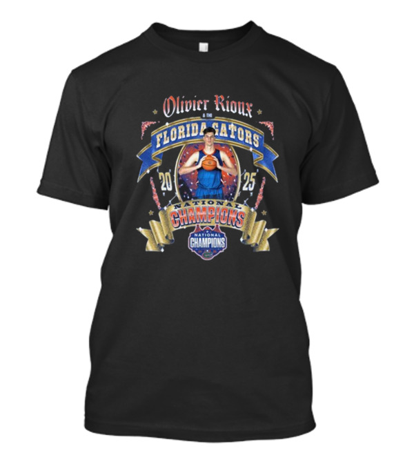 Olivier Rioux Florida Gators 2025 National Champions Basketball T-Shirt