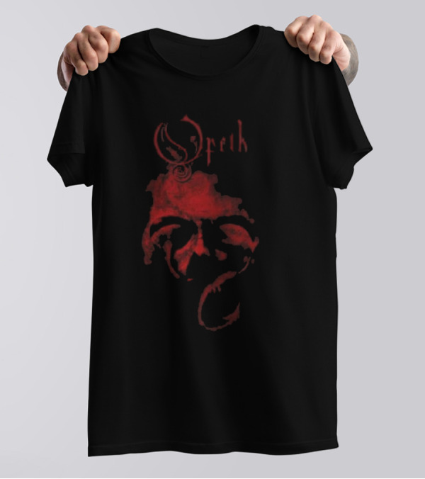 Opeth Heritage Skull Red Face Design T-Shirt