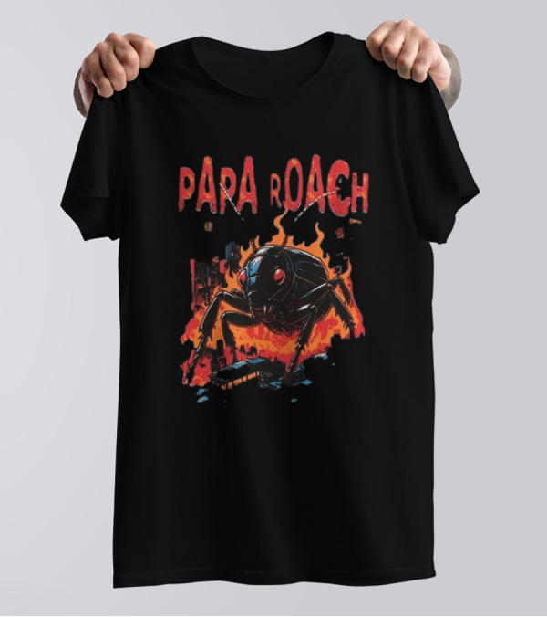 Papa Roach North American Tour 2025 Fiery Insect Urban Scene T-Shirt