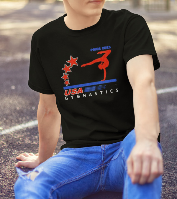 Paris 2025 USA Gymnastics Stars T-Shirt