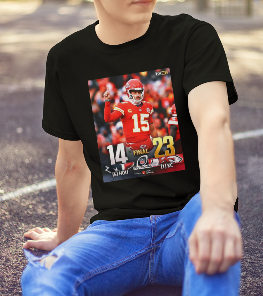Patrick Mahomes Kansas City Chiefs 23-14 Victory Over Houston Texans NFL Divisional Championship T-Shirt