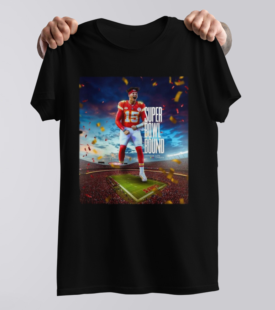 Patrick Mahomes Super Bowl Bound Kansas City Chiefs Stadium Celebration T-Shirt