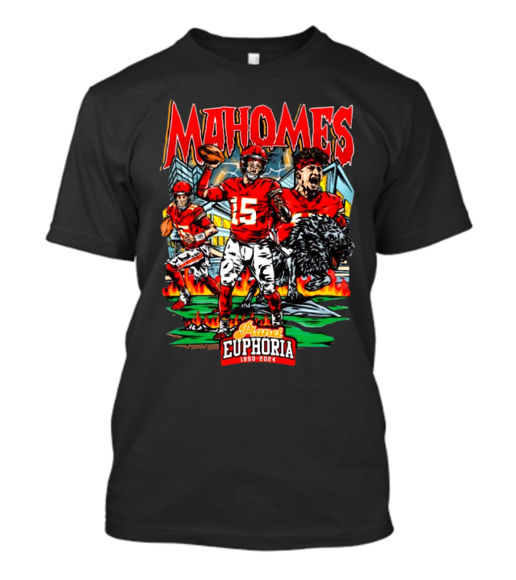 Mahomes Planet Euphoria 1950-2024 Kansas City Chiefs NFL T-Shirt