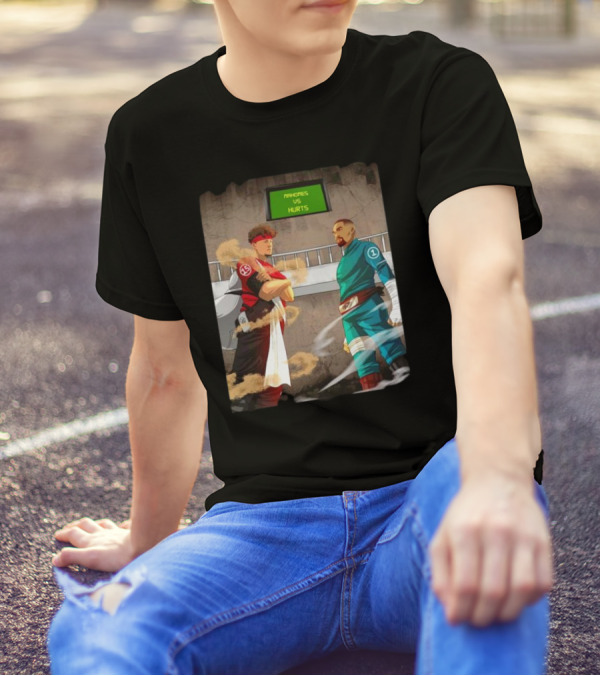 Patrick Mahomes Vs Jalen Hurts Super Bowl Naruto Gaara Vs Rock Lee T-Shirt