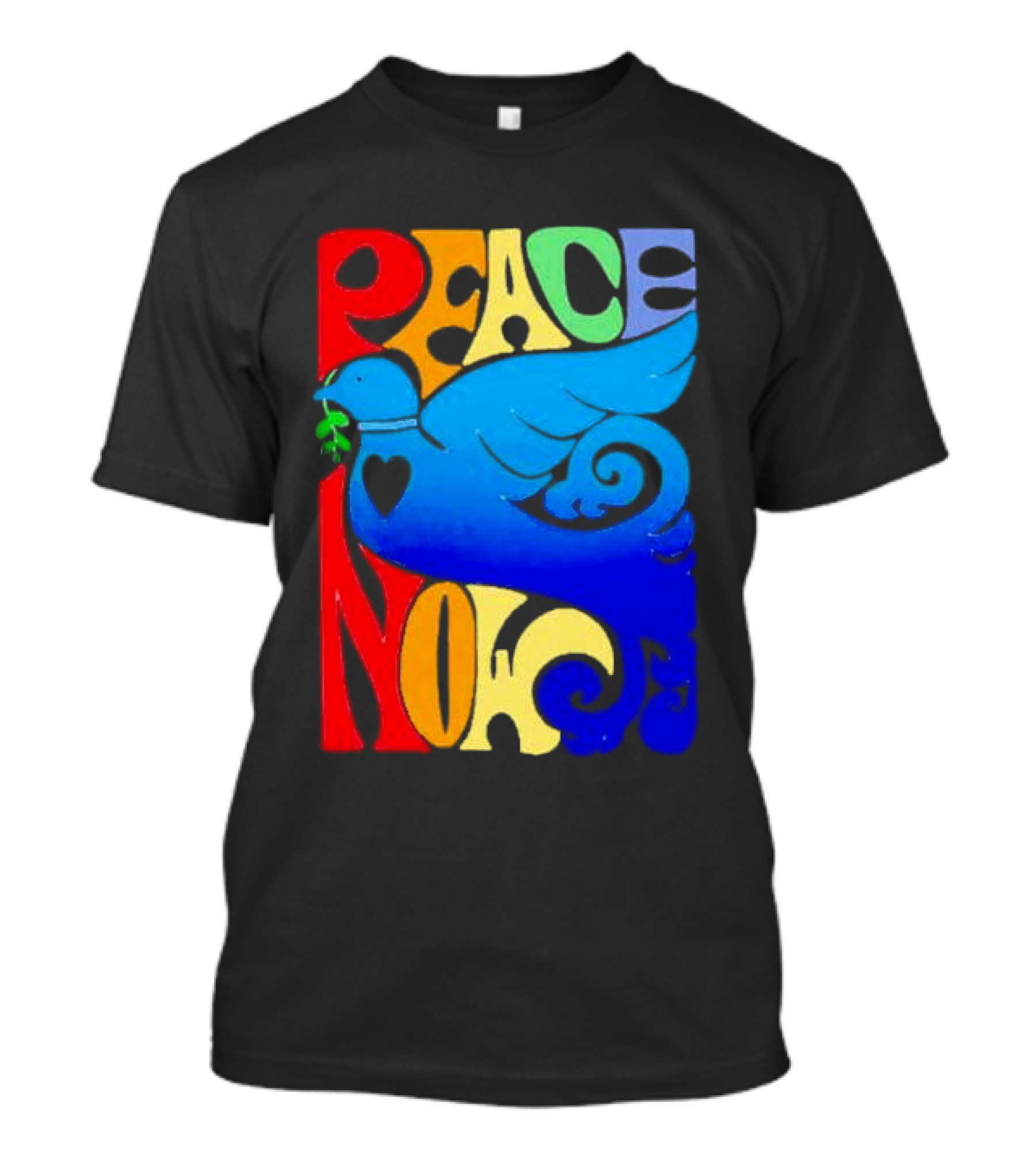 Peace Now Colorful Dove With Olive Branch T-Shirt