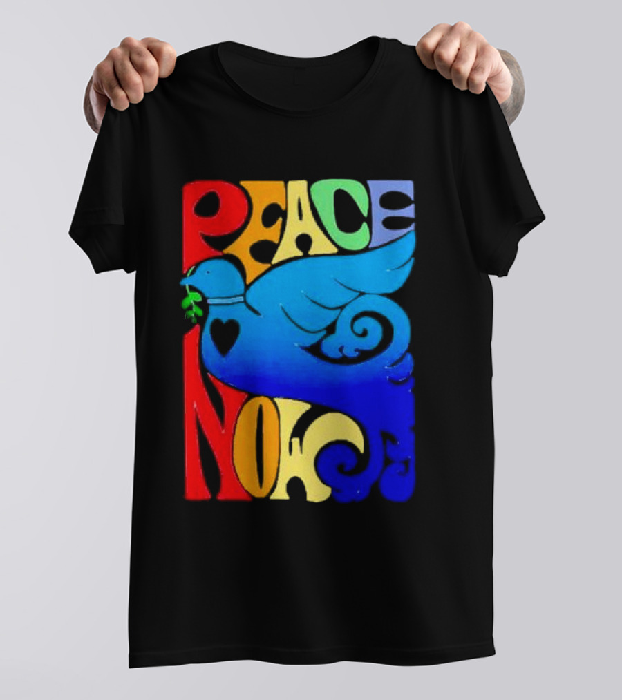 Peace Now Colorful Dove With Olive Branch T-Shirt