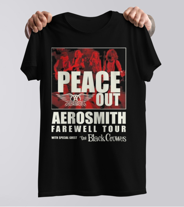 Aerosmith Peace Out Farewell Tour With The Black Crowes Red Band Image T-Shirt