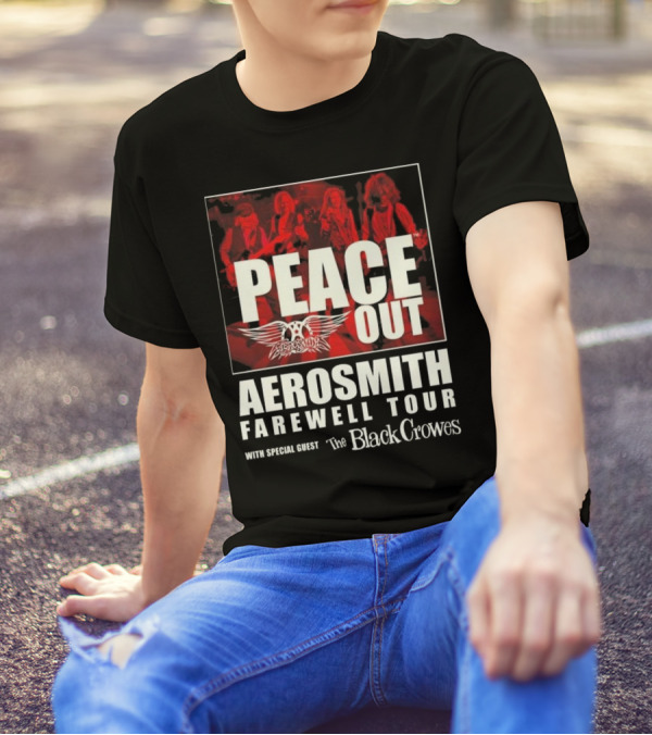 Aerosmith Peace Out Farewell Tour With The Black Crowes Red Band Image T-Shirt