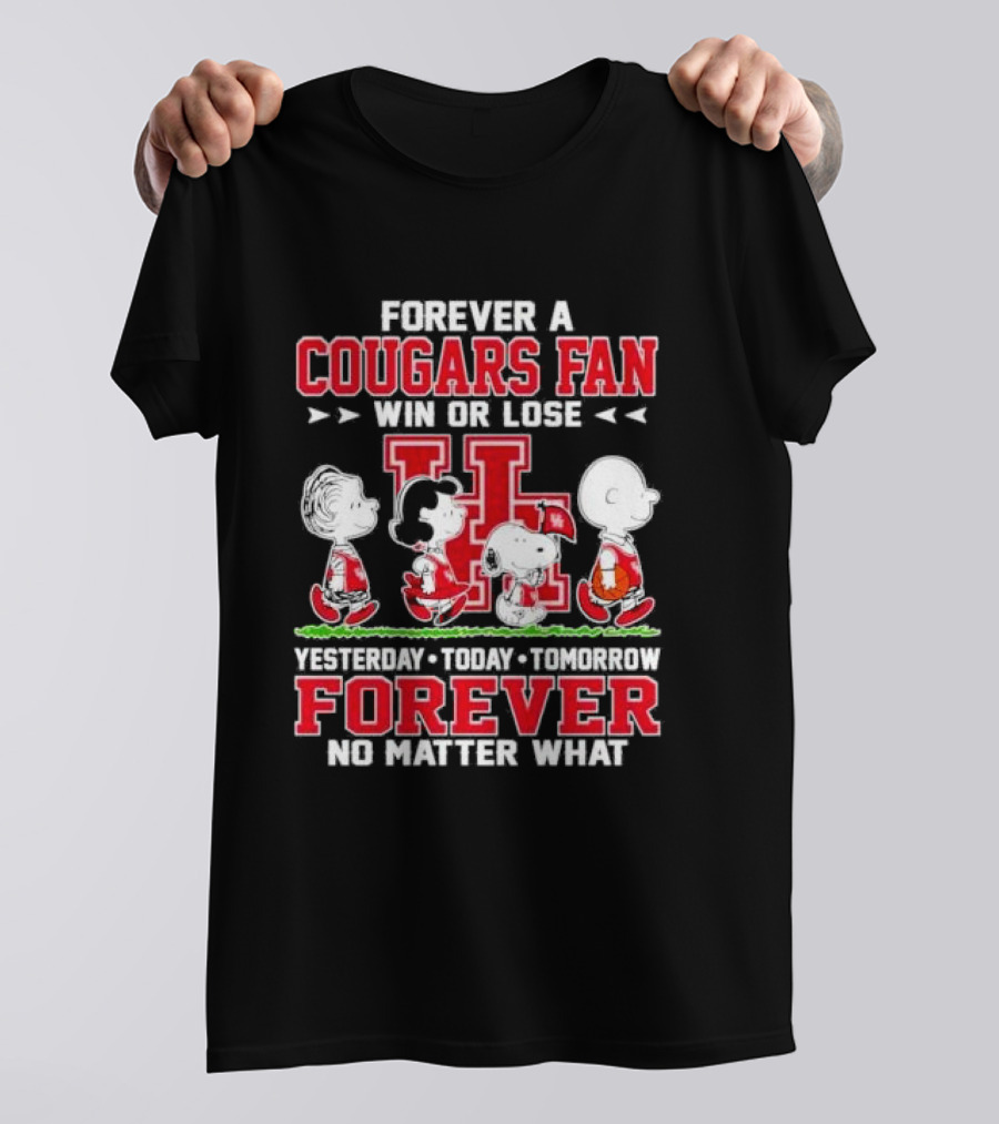 Peanuts Forever A Cougars Fan Win Or Lose No Matter What T-Shirt
