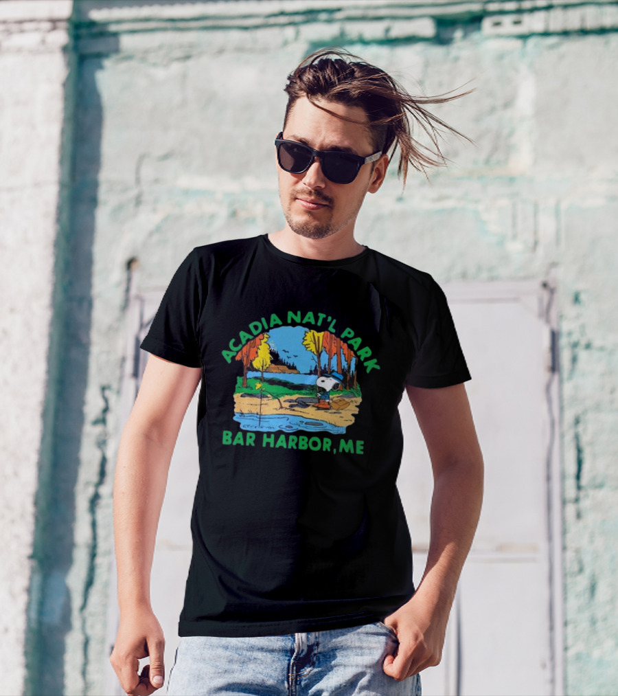 Peanuts Snoopy Acadia Nat'l Park Bar Harbor ME T-Shirt