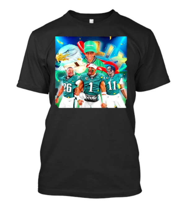 Philadelphia Eagles LIX Champions Celebrating Gillie Da King Barkley Hurts Brown T-Shirt