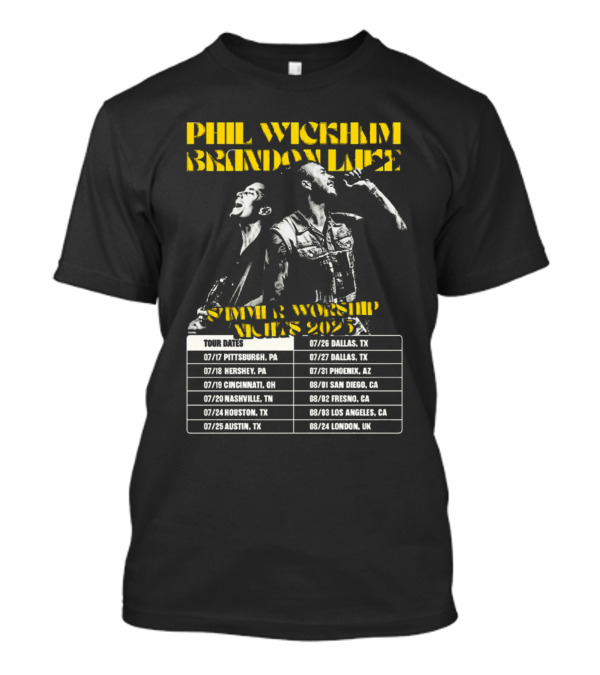 Phil Wickham Brandon Lake Summer Worship Nights 2025 Tour Dates T-Shirt