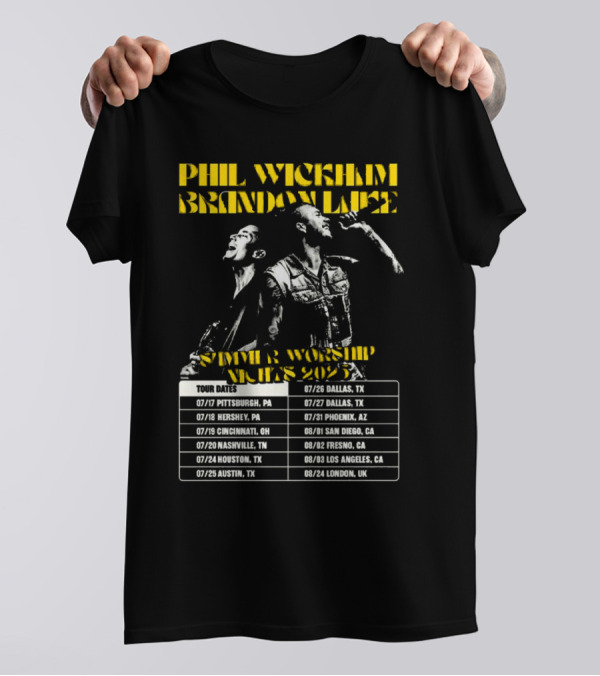 Phil Wickham Brandon Lake Summer Worship Nights 2025 Tour Dates T-Shirt