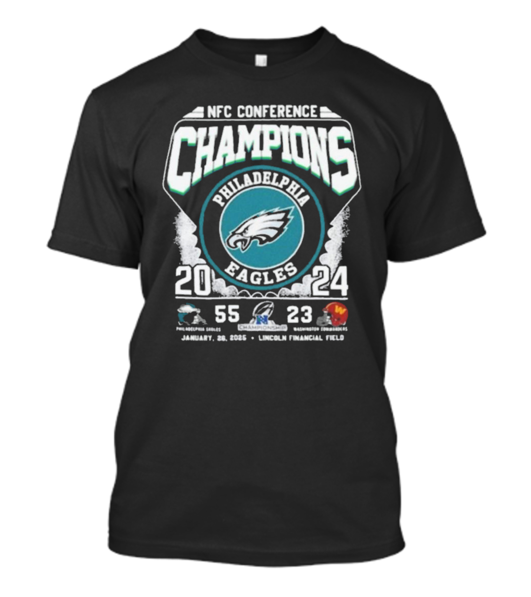 Philadelphia Eagles NFC Conference Champions 2024 55-23 January 28 Lumen Field T-Shirt