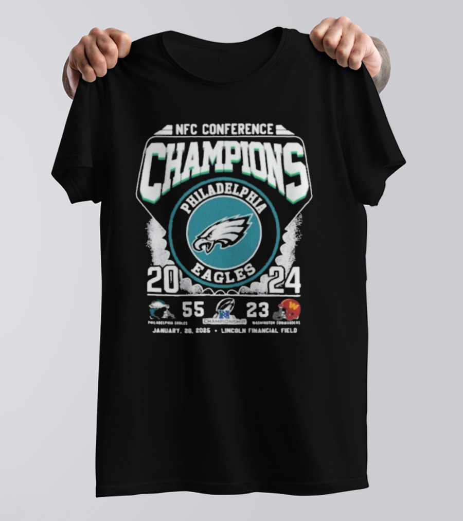 Philadelphia Eagles NFC Conference Champions 2024 55-23 January 28 Lumen Field T-Shirt