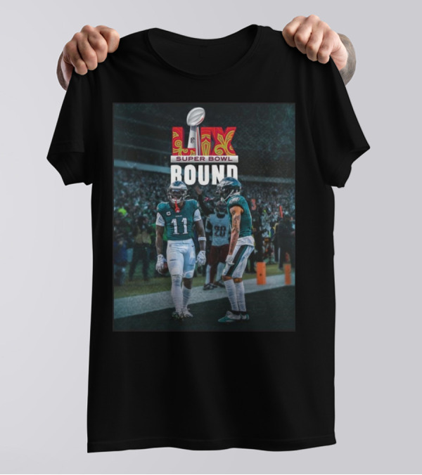 Philadelphia Eagles A.J. Brown DeVonta Smith Super Bowl LIX Bound T-Shirt