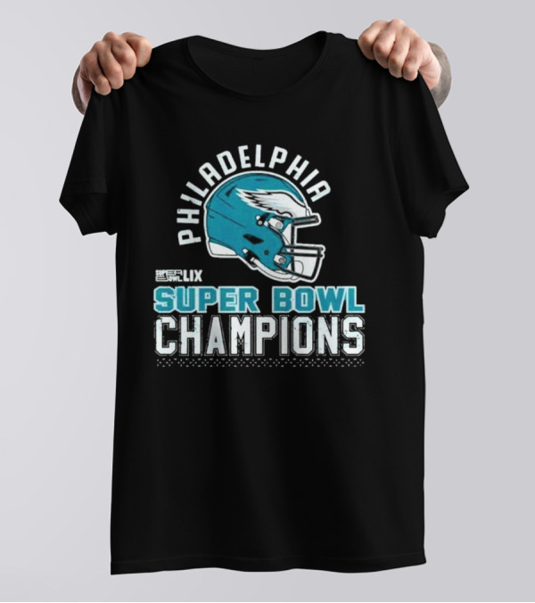 Philadelphia Eagles Super Bowl LII Champions Helmet Football T-Shirt