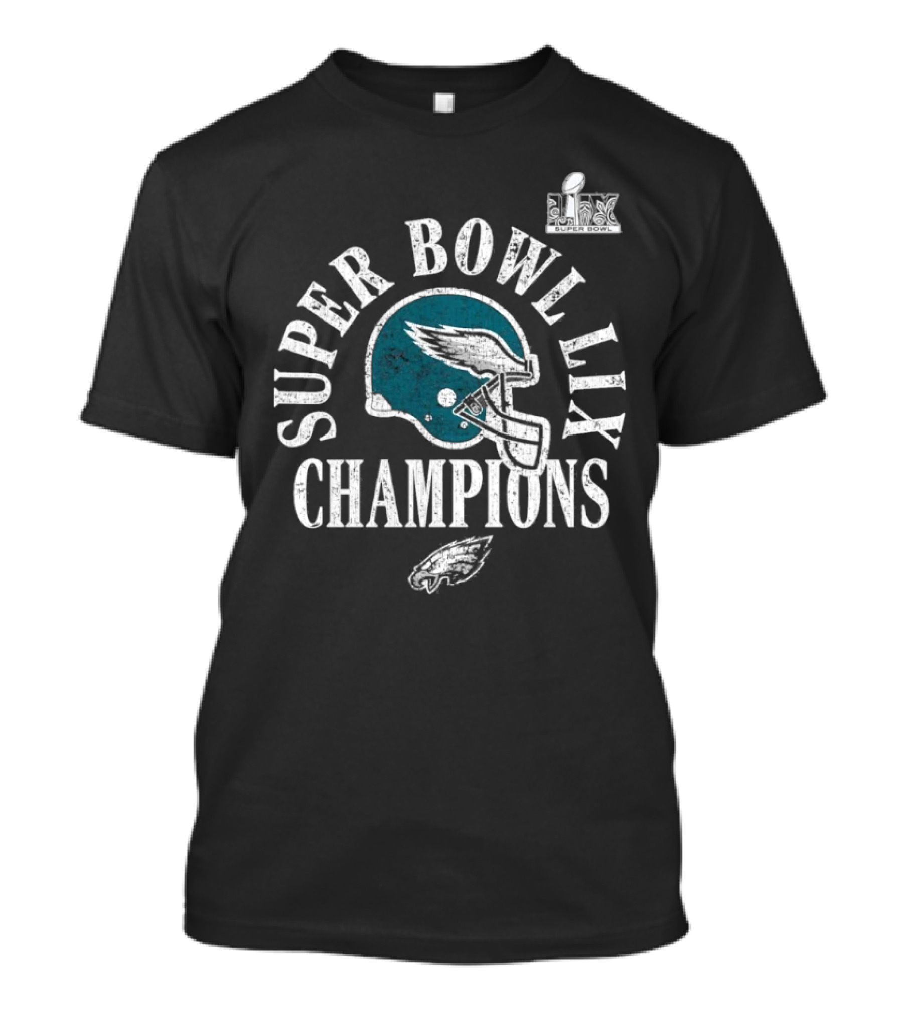 Philadelphia Eagles Super Bowl LIX Champions Celebration With Logo And Helmet T-Shirt