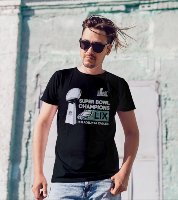 Philadelphia Eagles Super Bowl LIX Champions Trophy Collection T-Shirt