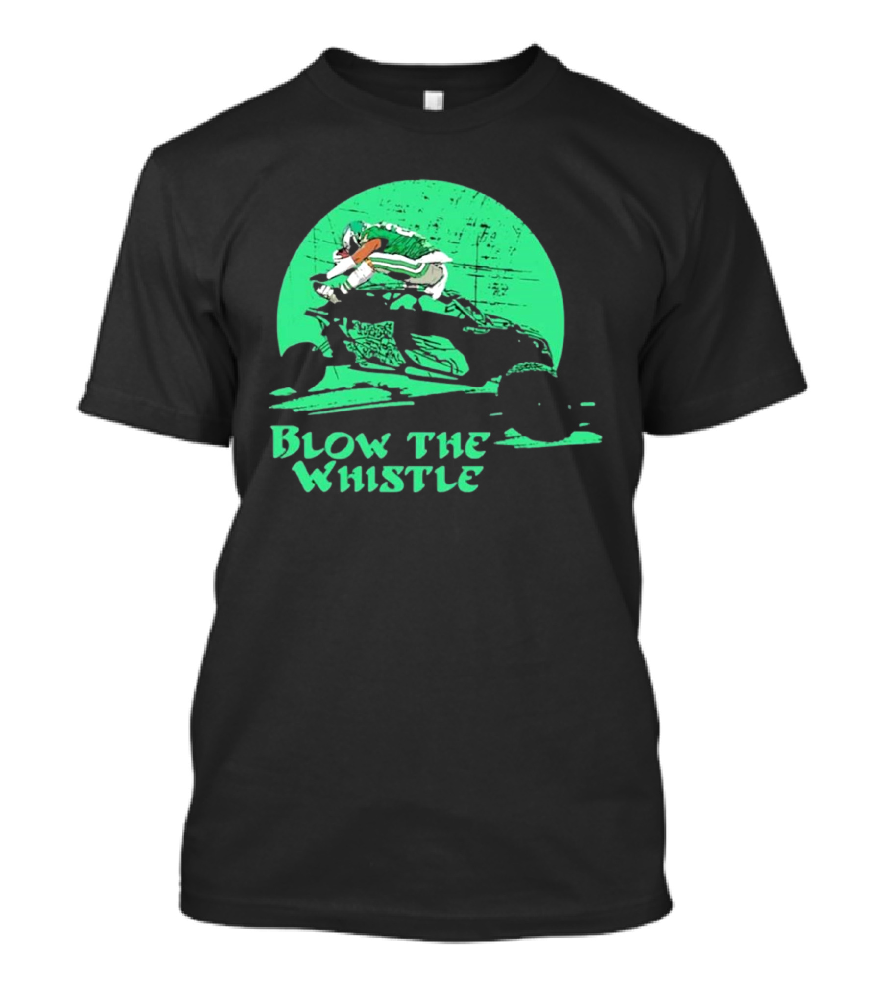Philadelphia Eagles Vs Kansas City Chiefs Blow The Whistle Green Player Illustration T-Shirt