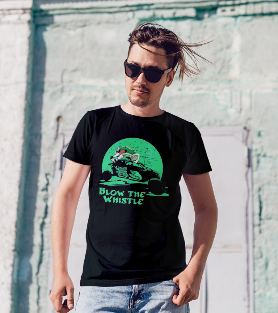 Philadelphia Eagles Vs Kansas City Chiefs Blow The Whistle Green Player Illustration T-Shirt