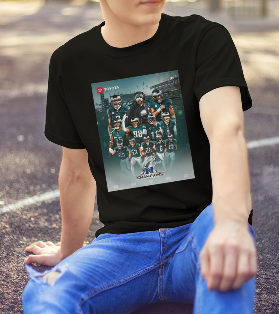 Philadelphia Eagles NFC Champions 1980 2004 2017 2022 2024 T-Shirt