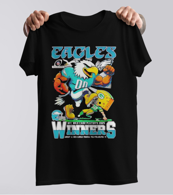 Eagles NFC Wild Card Playoffs Winners 2025 Lincoln Financial Field Philadelphia T-Shirt